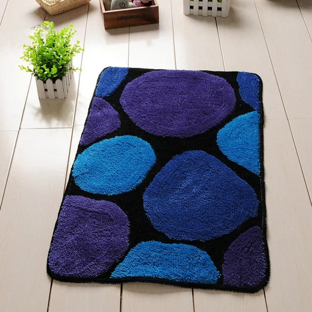 Round Design Bath Mats, Non-Silp Bathroom Carpet Set And Rug,Door Way Rug In The Toilet,Floor Bath Mats For Bathroom And Toilet