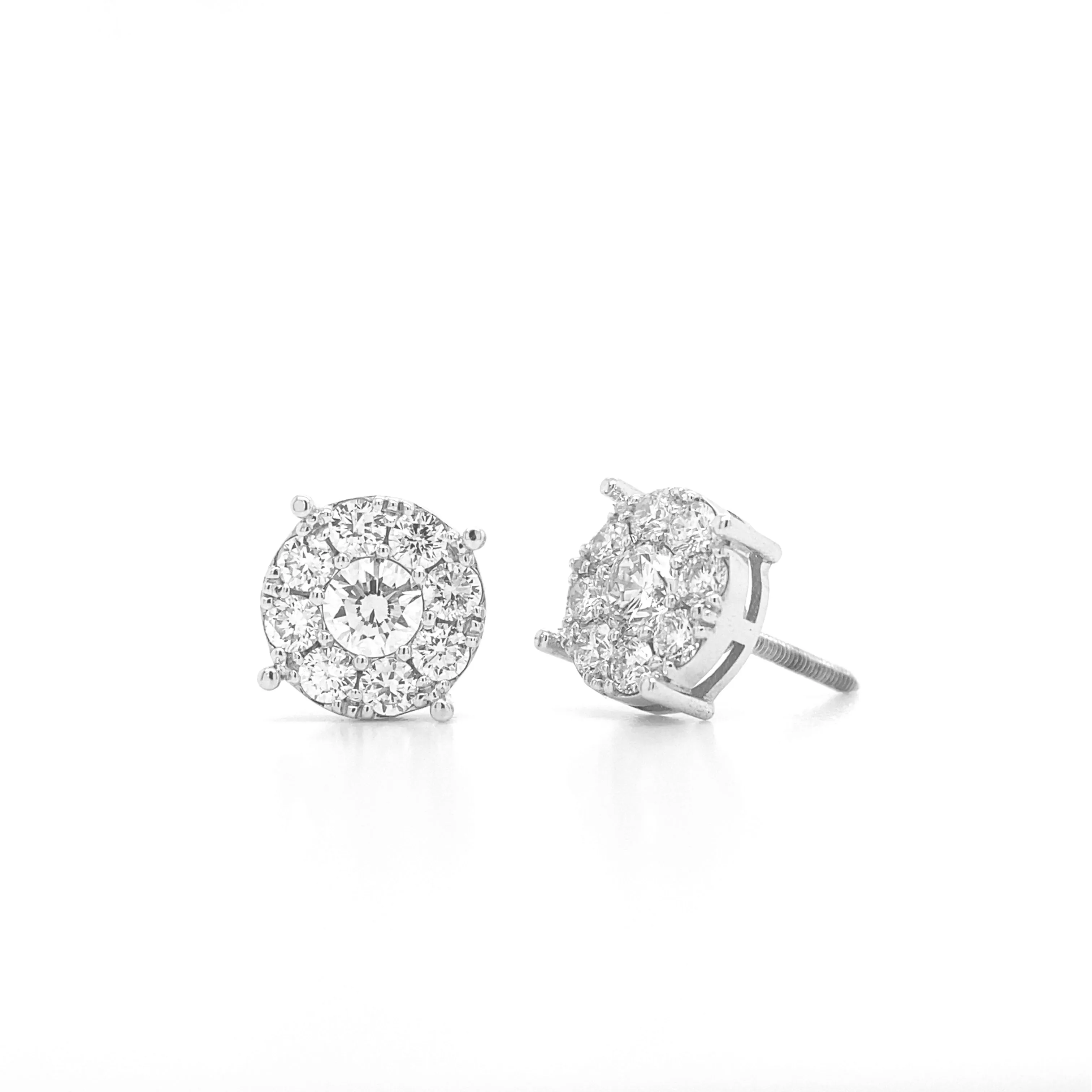 Round Four Prong Diamond Studs E006N