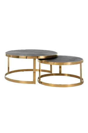 Round Gold Nesting Coffee Table | OROA Blackbone