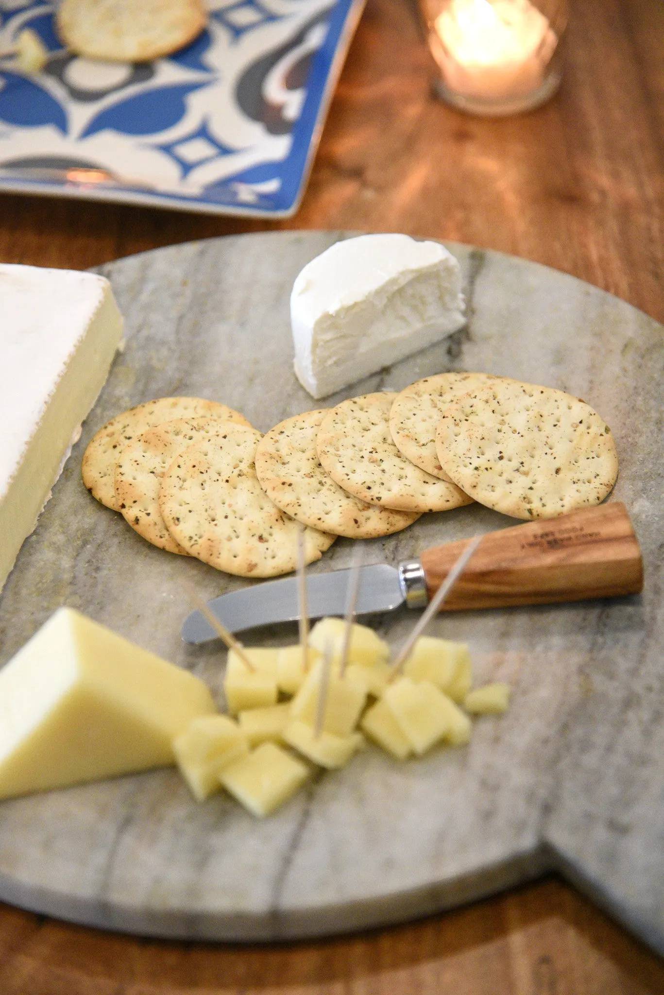 Round Gray Marble Serving Board - Set of 2