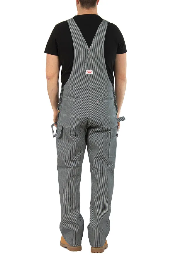 Round House #730 Striped Carpenter Bib Overalls - Zip Off Pouch