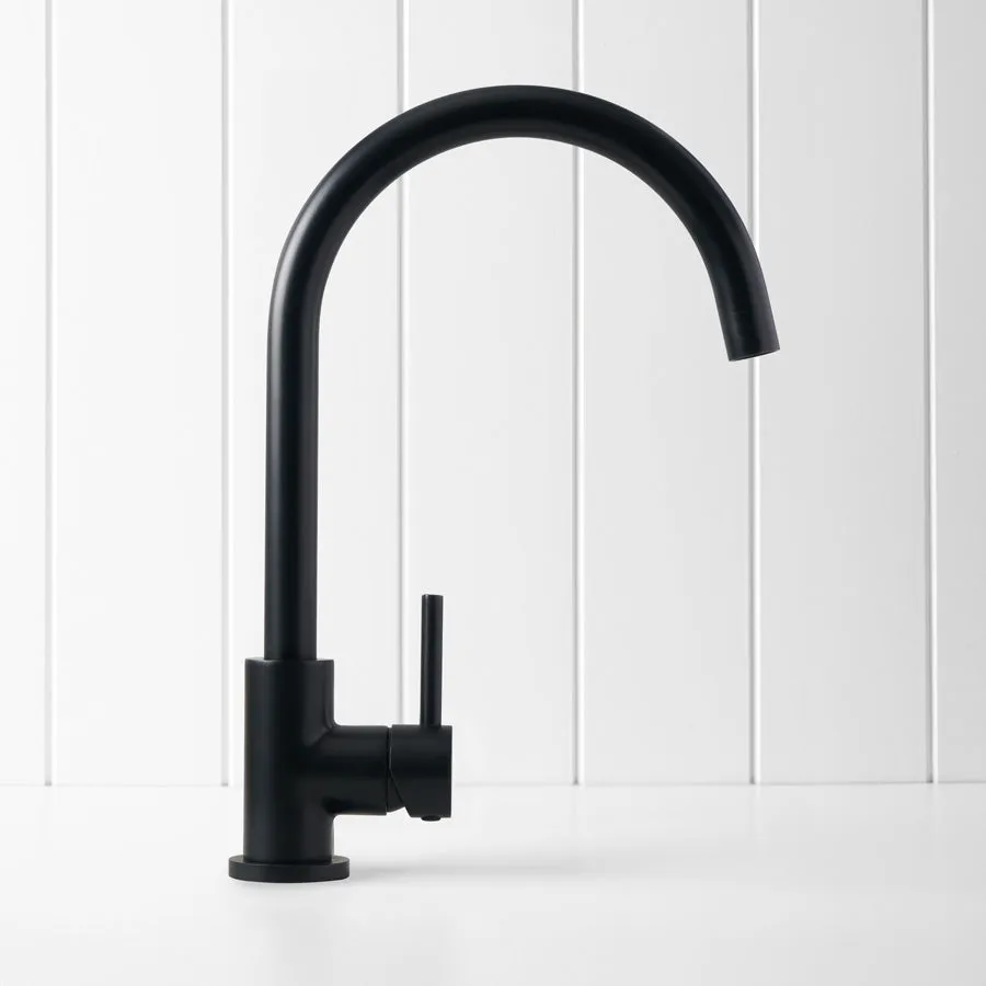 Round Kitchen Mixer Matte Black