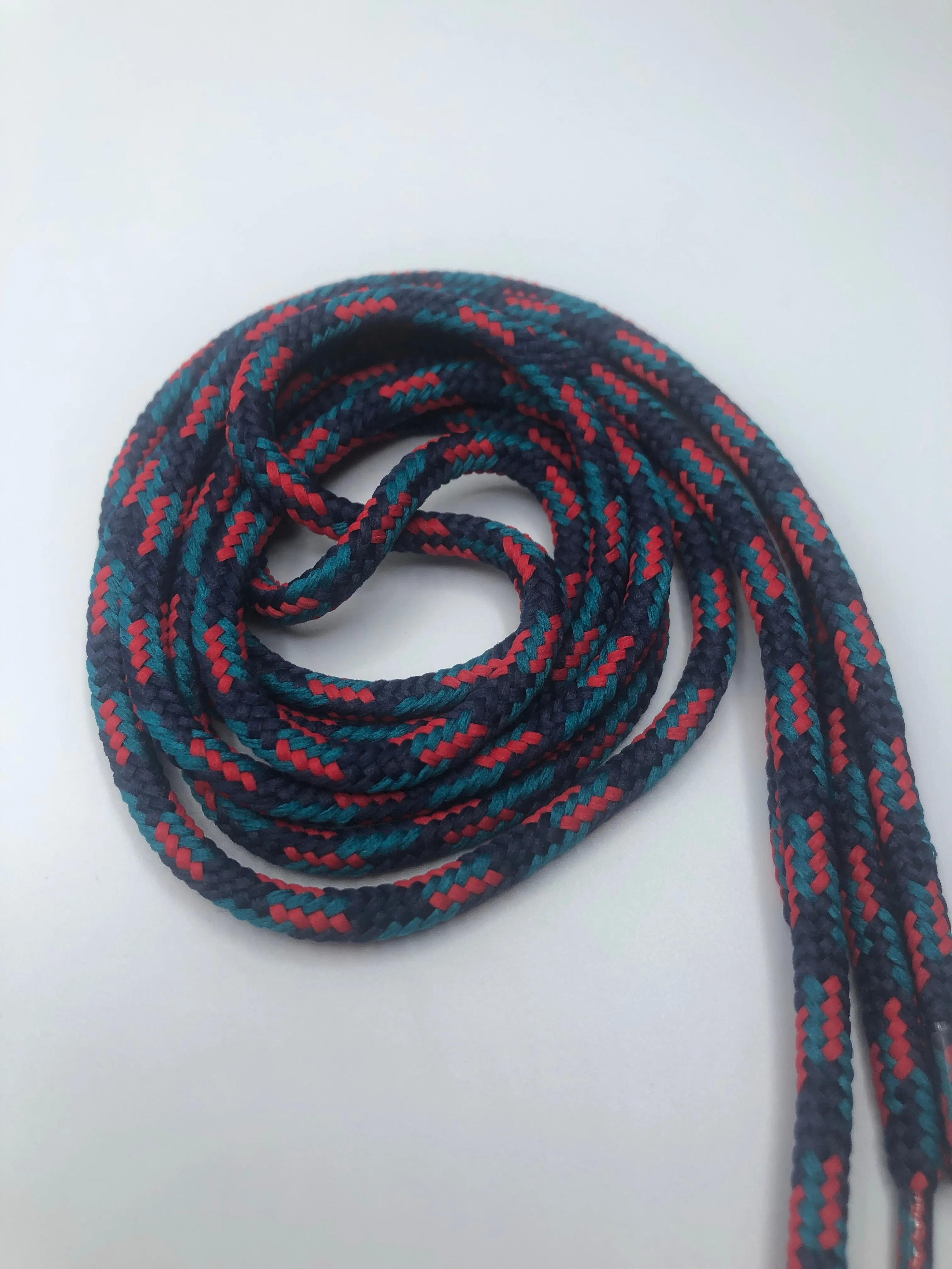 Round Multi-Color Shoelaces - Navy, Red and Teal