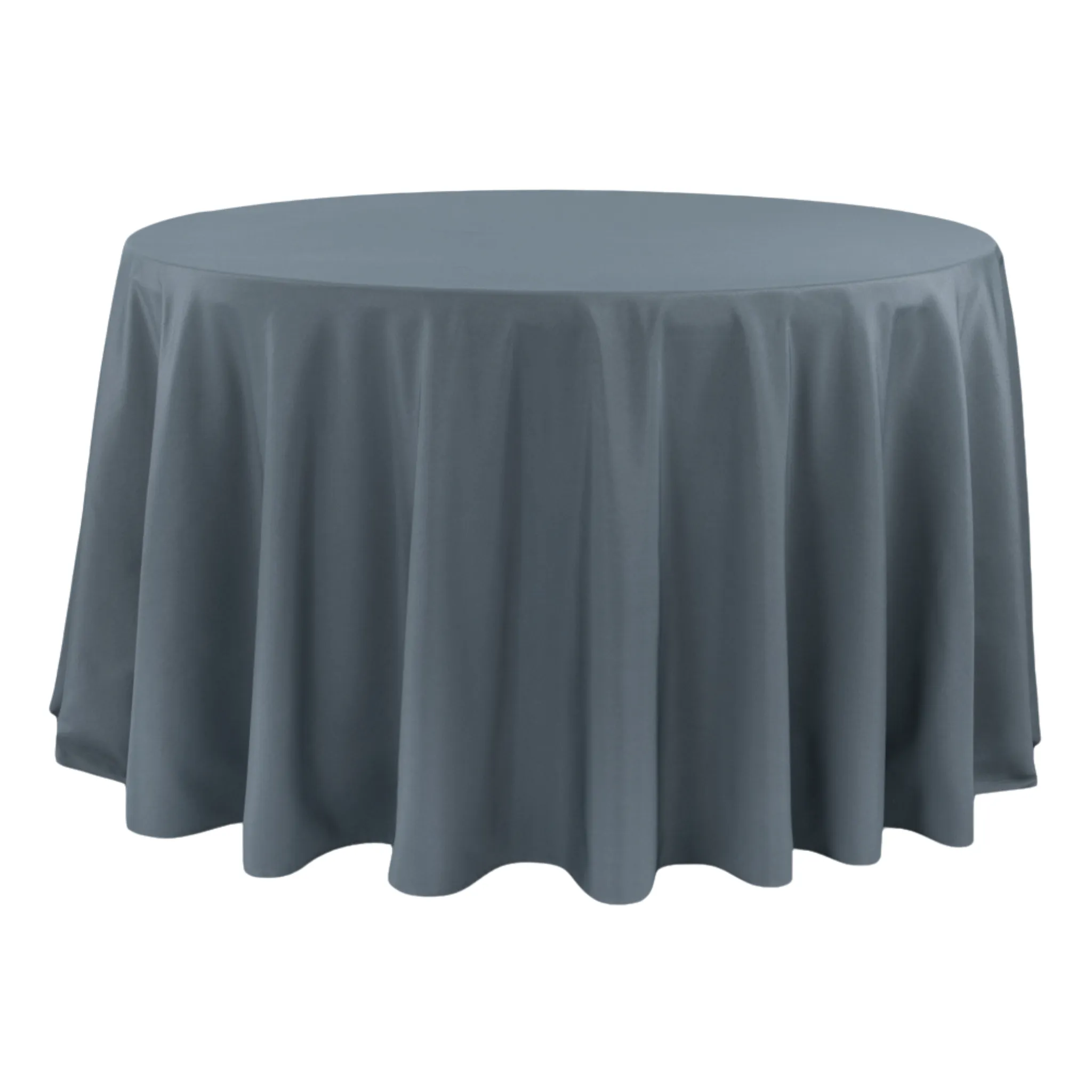 Round Polyester 132" Tablecloth - Pewter