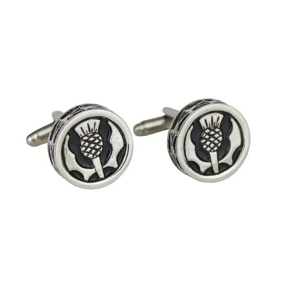 Round Scottish Thistle Cufflinks (KCL7 CB)