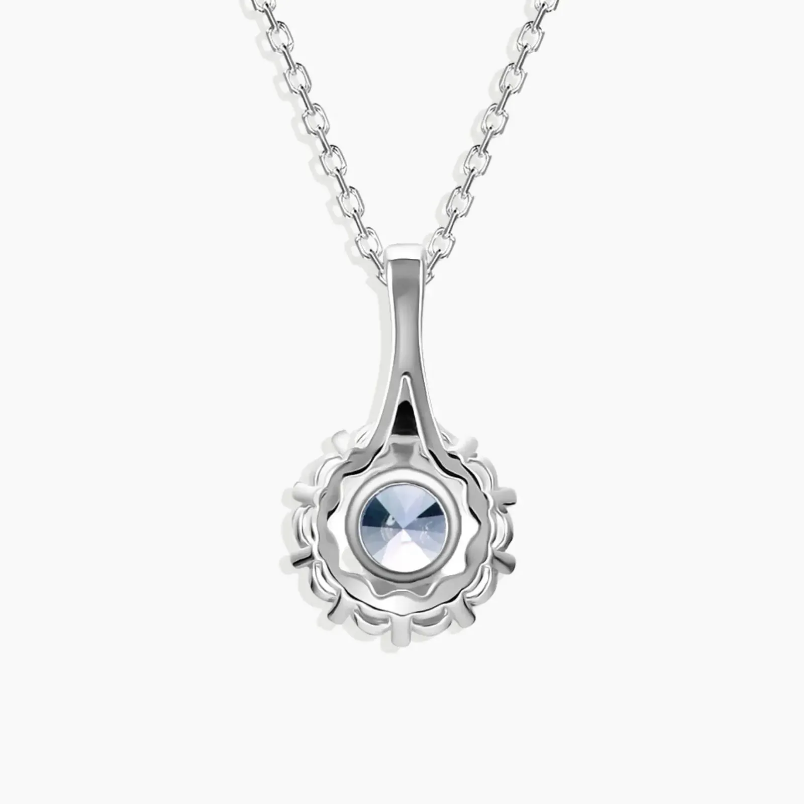 Round Shape Alexandrite Halo Pendant Necklace in Silver - Irosk Australia®