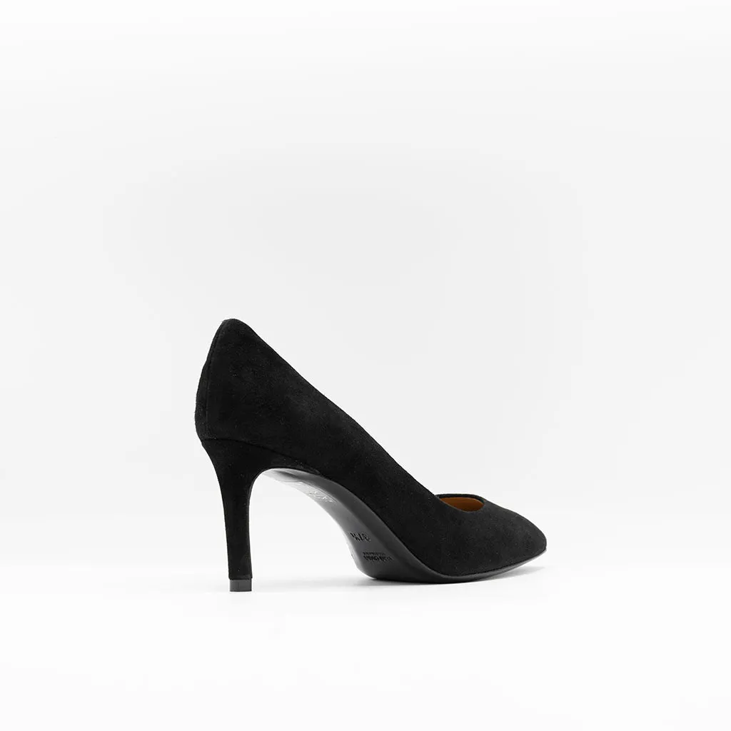 Round Toe Pumps Black Suede