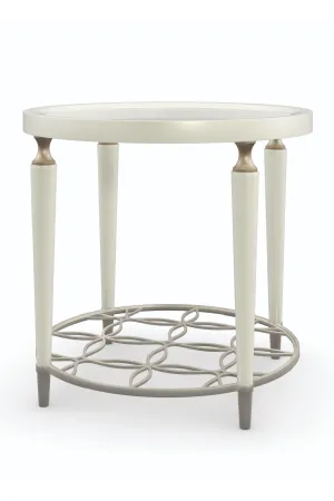 Round White Side Table | Caracole Oh So Charming