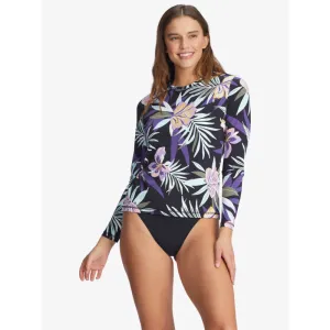 Roxy RX Active L/S UPF 50 Rashguard- True Black Fasso (kvj4)