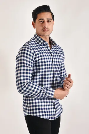 Royal Blue Gingham Check Shirt