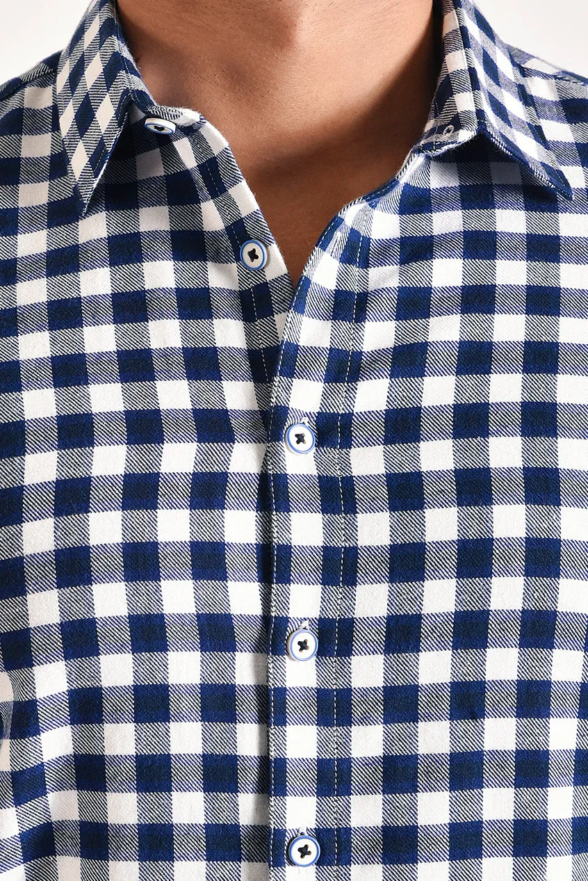 Royal Blue Gingham Check Shirt