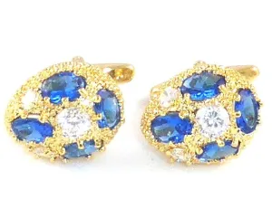 Royal Blue Sapphire Topaz Cufflinks