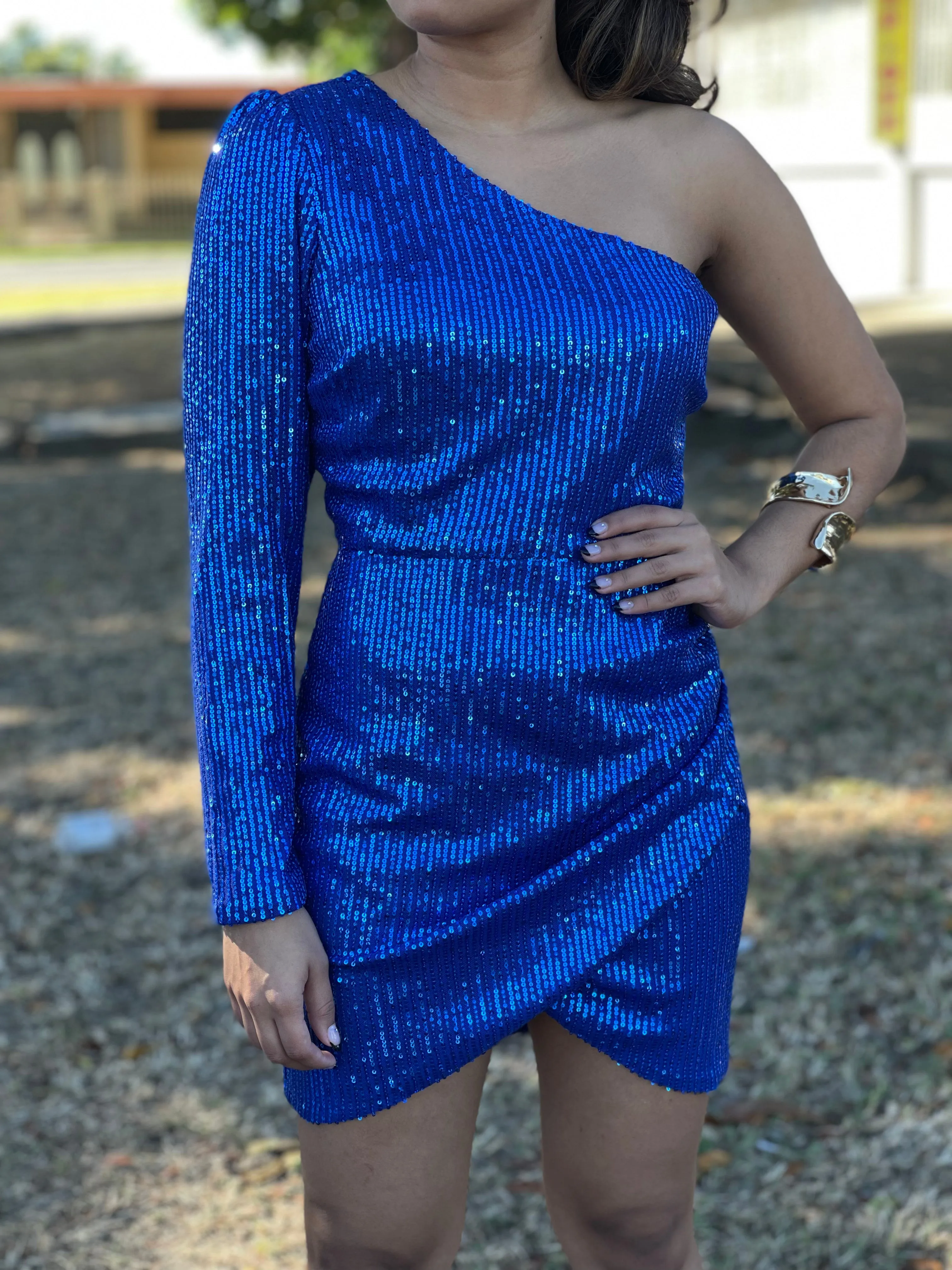 Royal Blue Sequins Dress