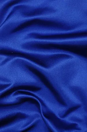 Royal Blue Silk Duchess Satin Fabric