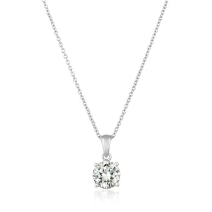 Royal Brilliant Cut Pendant Necklace Finished In Pure Platinum