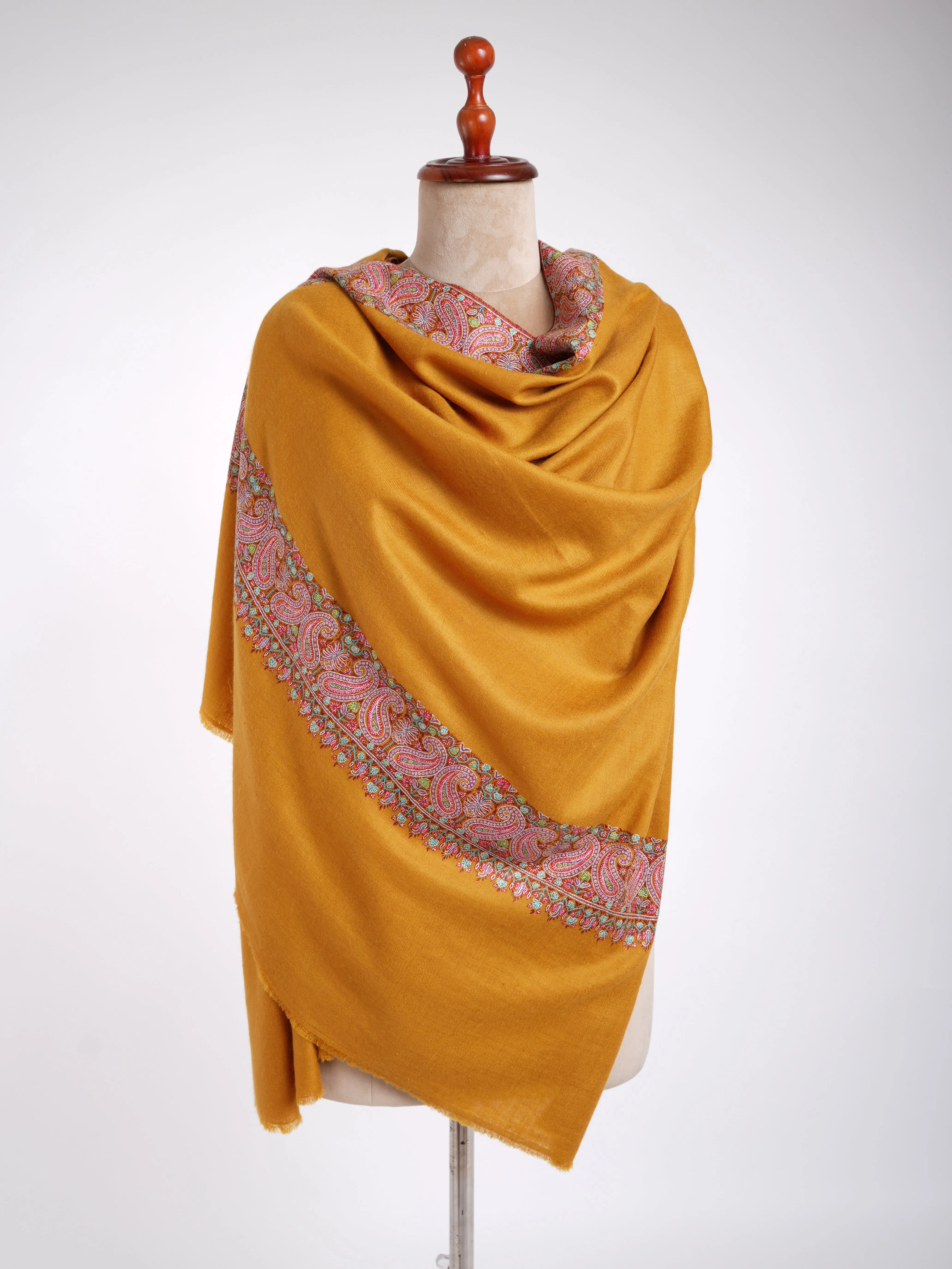 Royal Paisley Sozni Hand Embroidered Pashmina Shawl