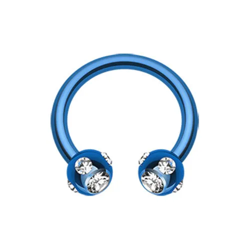 Royale Titanium Multi Gem Circular Barbell