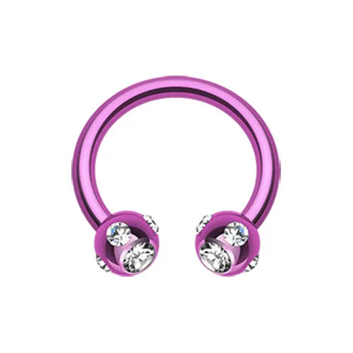 Royale Titanium Multi Gem Circular Barbell