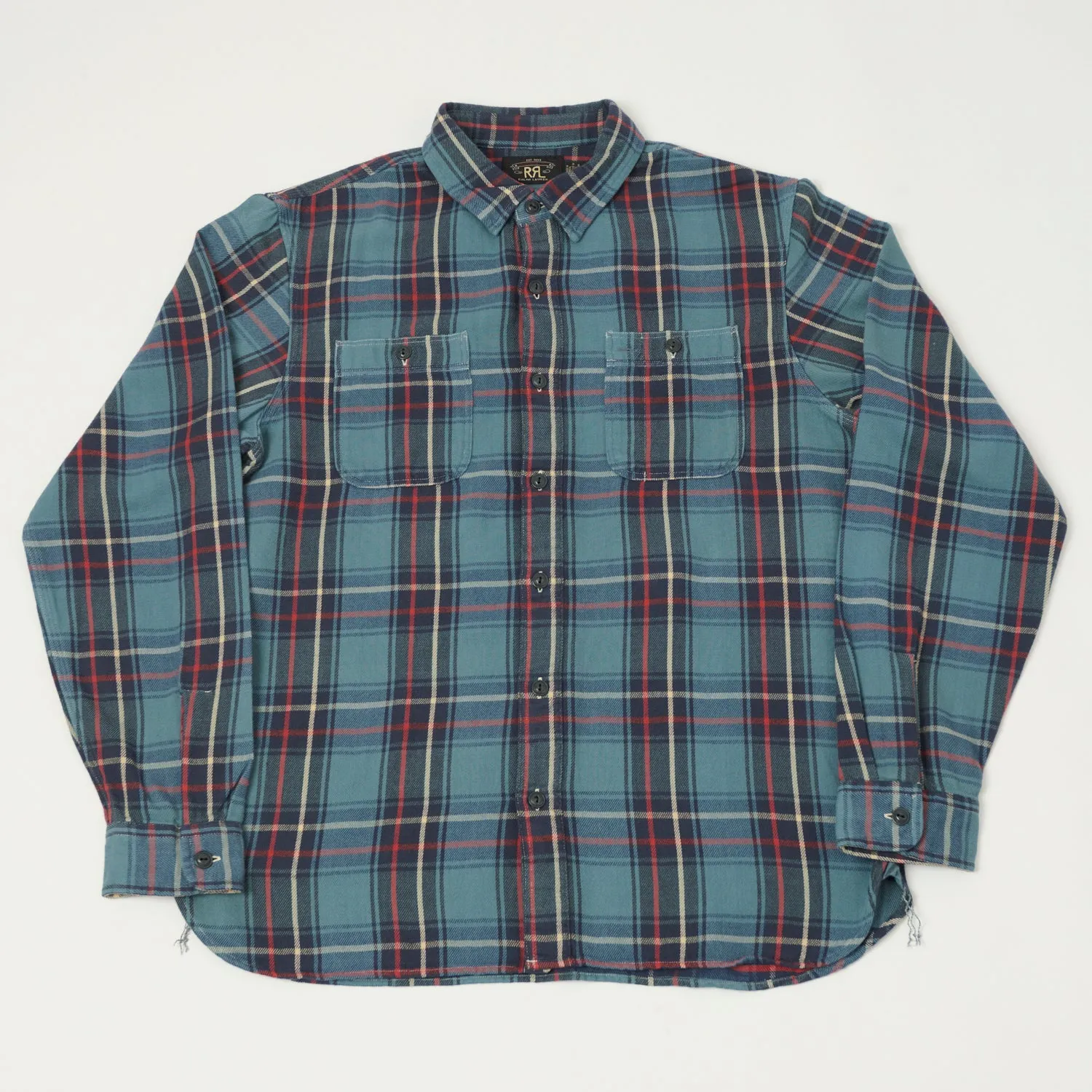 RRL Plaid Twill Workshirt - Blue/Red