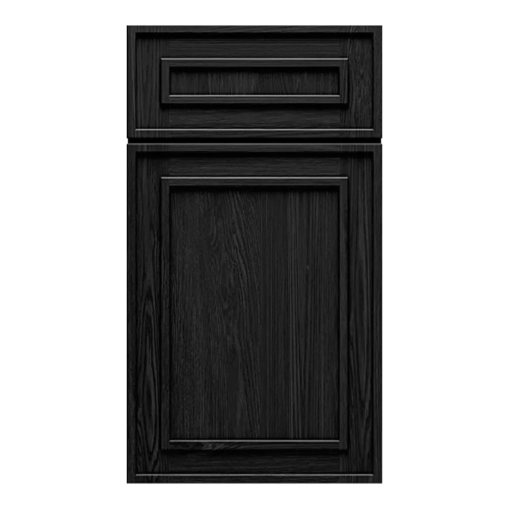 RTA - Elegant Shaker Black - 33"W x 42"H x 0.75"D - Wall Molding Glass Door with 2 Door