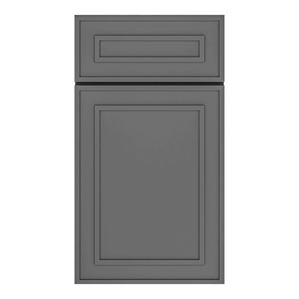 RTA - Elegant Shaker Grey - 24"W x 42"H x 0.75"D -Diagonal Wall Molding Glass Door with 1 Door