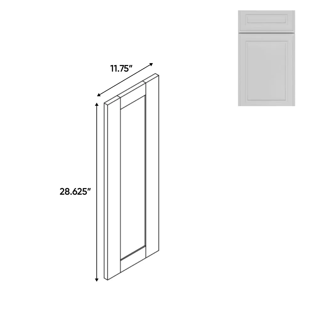 RTA - Elegant Shaker White - 11.75"W x 28.62"H - Matching Wall End Panel