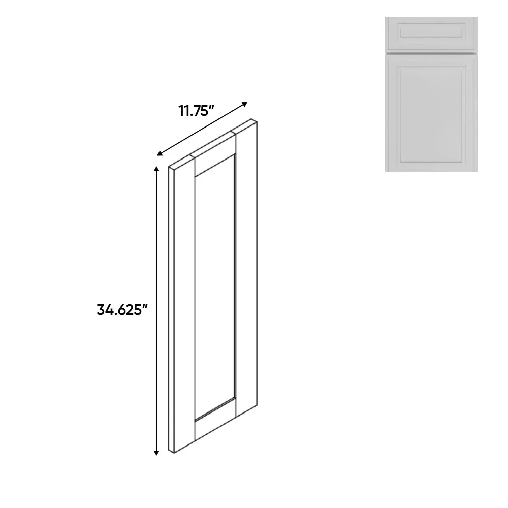 RTA - Elegant Shaker White - 11.75"W x 34.62"H - Matching Wall End Panel