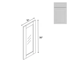 RTA - Elegant Shaker White - 12"W x 30"H x 0.75"D - Wall Molding Glass Door with 1 Door