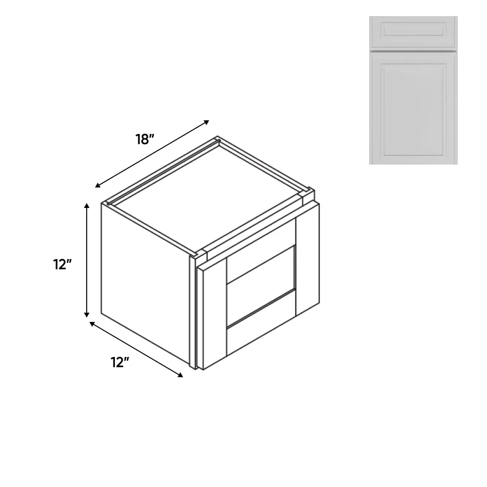 RTA - Elegant Shaker White - 18"W - Stack Up Wall Cabinet with Glass Door - 18"W x 12"H x 12"D