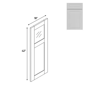 RTA - Elegant Shaker White - 18"W x 42"H -Wall Glass Door - Left