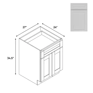 RTA - Elegant Shaker White - 27"W - Base Cabinet with 2 Door 1 Drawer 1 Shelf - 27"W x 34.5"H x 24"D