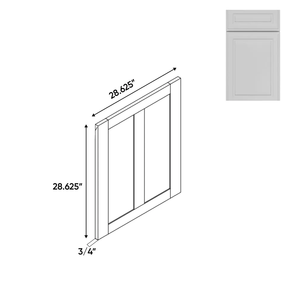 RTA - Elegant Shaker White - 3.75"W x 28.62"H - Matching Base End Panel 2