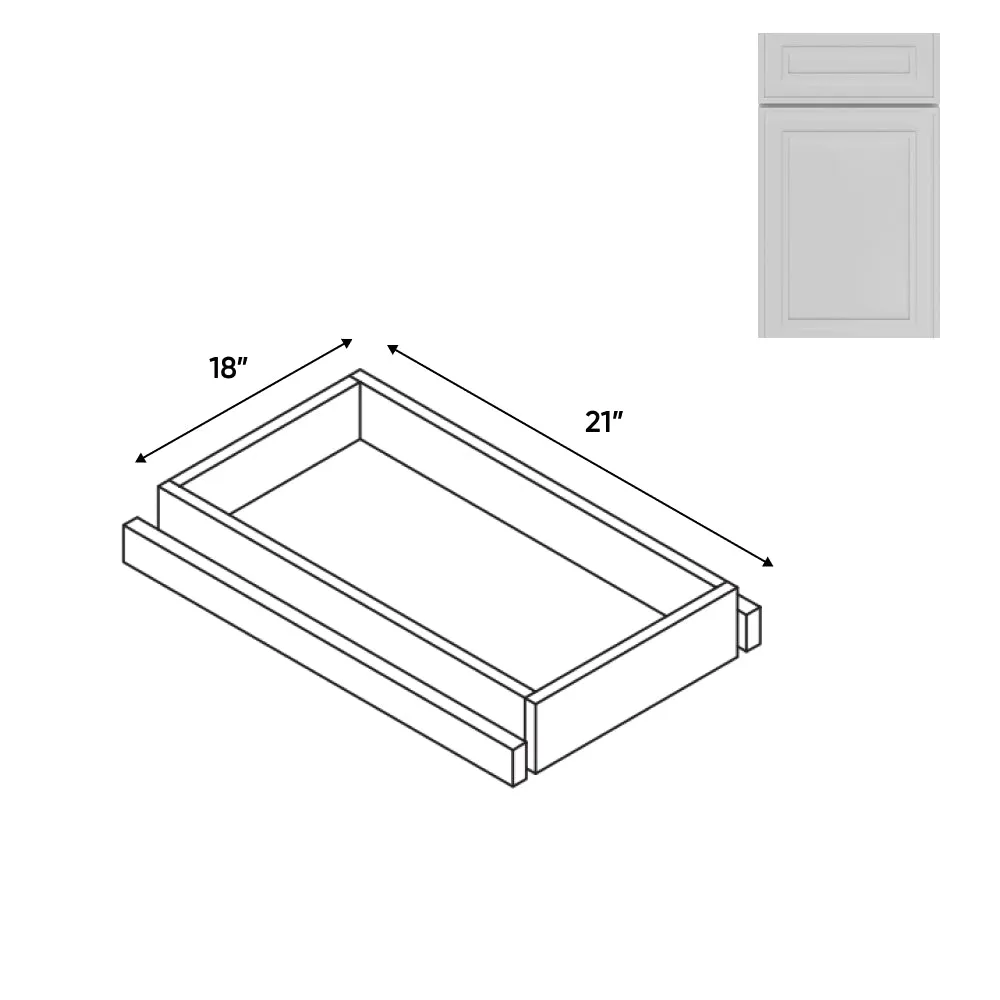 RTA - Elegant Shaker White - Base Roll Out Tray - 14"W x 4.25"H x 21"D