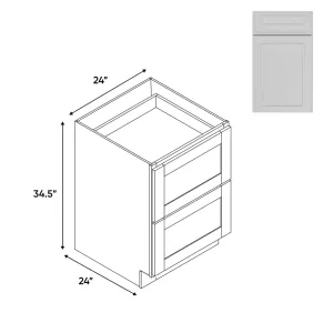 RTA - Elegant Shaker White - Drawer Pack with 2 Drawer - 24"W x 34.5"H x 24"D