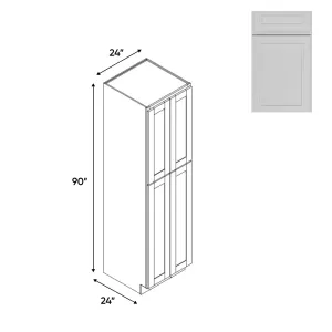 RTA - Elegant Shaker White - Tall Pantry Cabinets with 4 Door 5 Shelf Space - 24"W x 90"H x 24"D