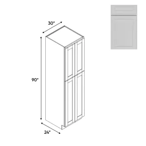 RTA - Elegant Shaker White - Tall Pantry Cabinets with 4 Door 5 Shelf Space - 30"W x 90"H x 24"D