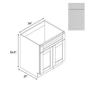 RTA - Elegant Shaker White - Vanity Cabinets with 2 Door - 24"W x 34.5"H x 21"D