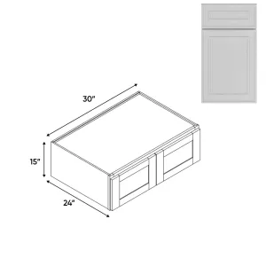 RTA - Elegant Shaker White - Wall High Cabinets with 2 Door - 30"W x 15"H x 24"D