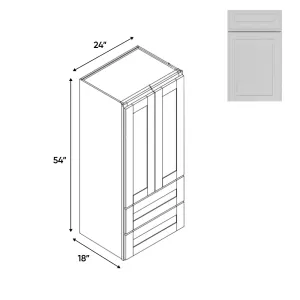 RTA - Elegant Shaker White - Wall Pantry Drawer Cabinet - 24"W x 54"H x 18"D