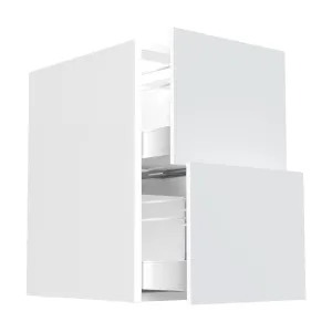 RTA - Glossy White - Floating Vanity Drawer Base Cabinet | 18"W x 34.5"H x 21"D