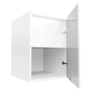 RTA - Glossy White - Full Height Single Door Base Cabinets | 21"W x 34.5"H x 24"D