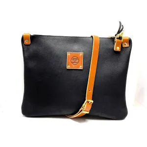 RTS- Leather Messenger Bag in Black