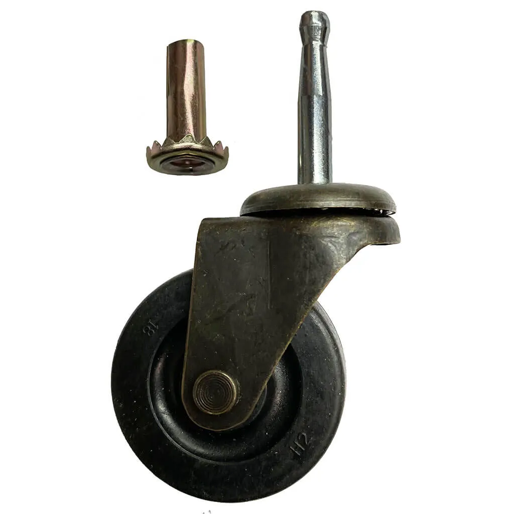 Rubber Wheel Casters, Vintage Style