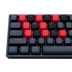 Rubberized Gaming Keycaps (Black/Red)