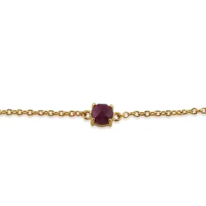 Rubin Solitär Ketten Armband in 9ct Gelb Gold