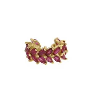 Ruby Leaf Ear Cuff