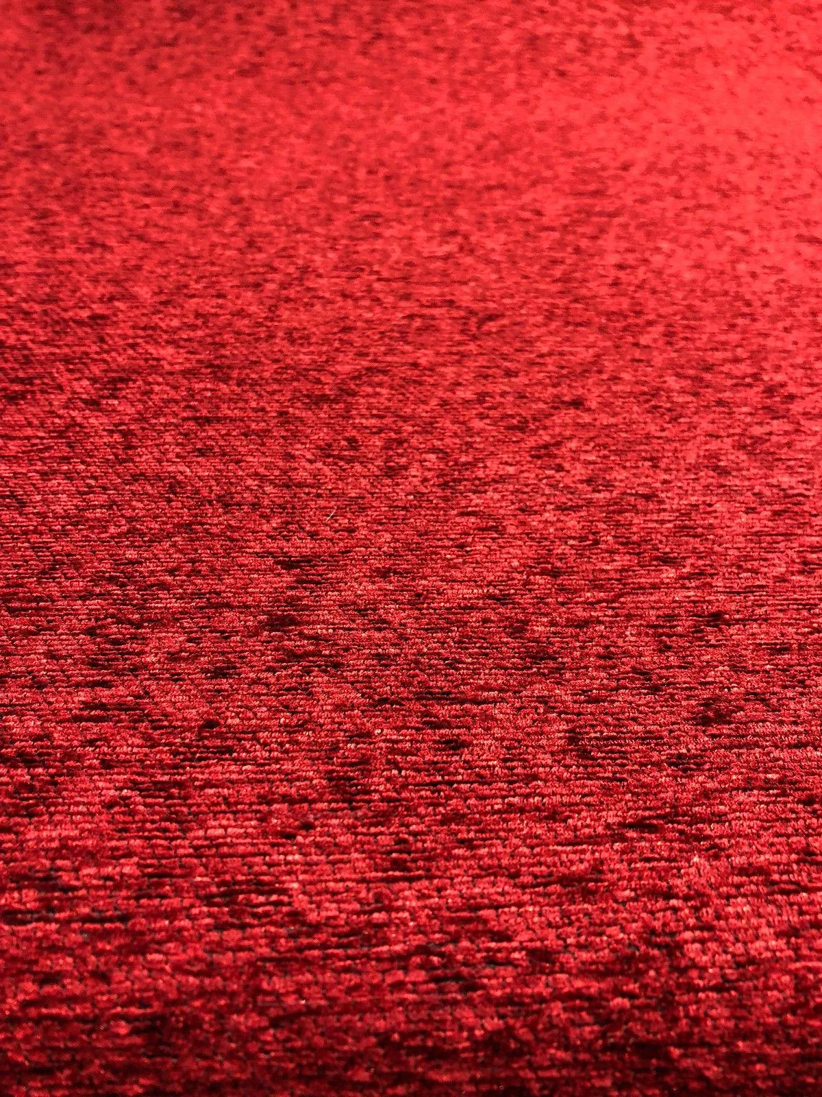 Ruby Red Heavy Solid Chenille Backed Upholstery Fabric by the yard