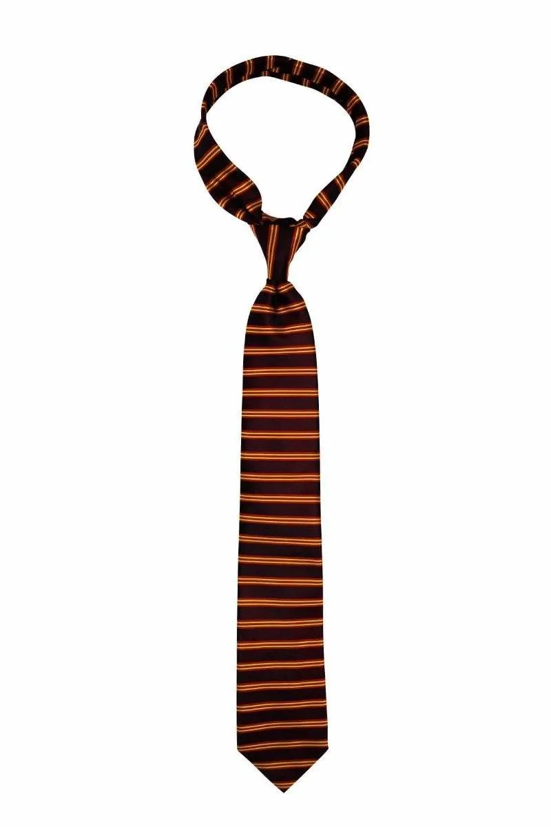 Ruby Red Horizontal Striped Traditional Tie