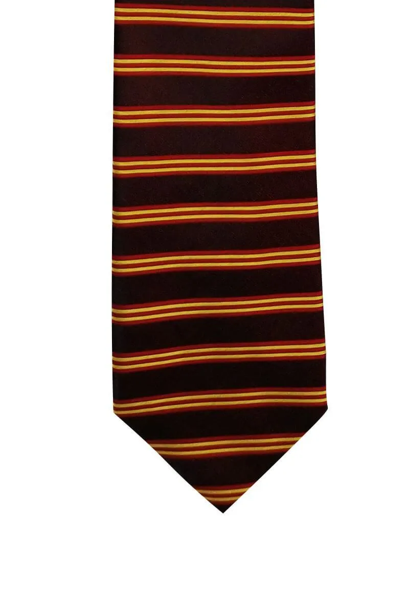 Ruby Red Horizontal Striped Traditional Tie