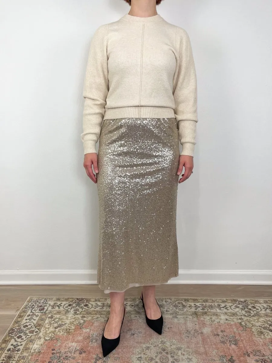 Ruby Skirt in Platino Sequin